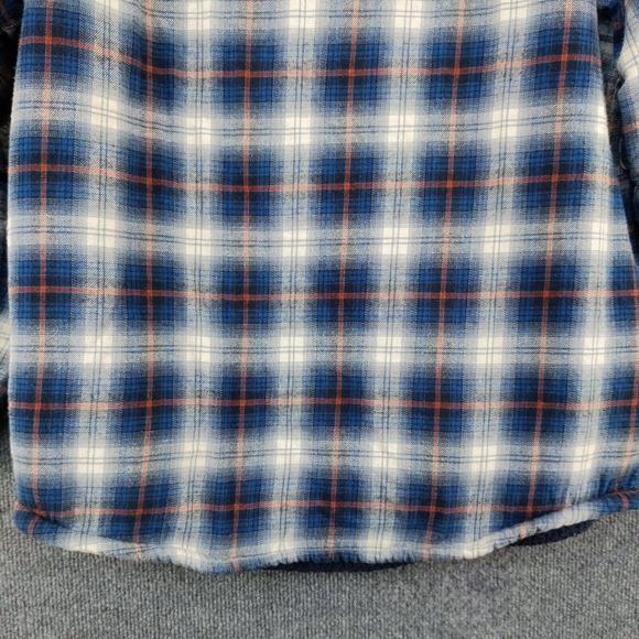 Field & Stream Men's Fleece Lined Flannel Shirt Jacket Shacket Blue M Plaid - Picture 9 of 15